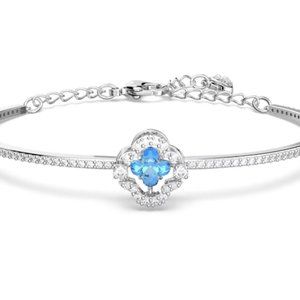 Swarovski Sparkling Dancing silver blue clover bangle - New in box